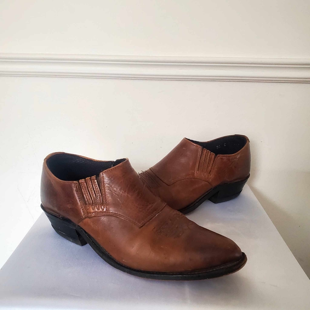 Vintage Leather Style Cowboy Shoes